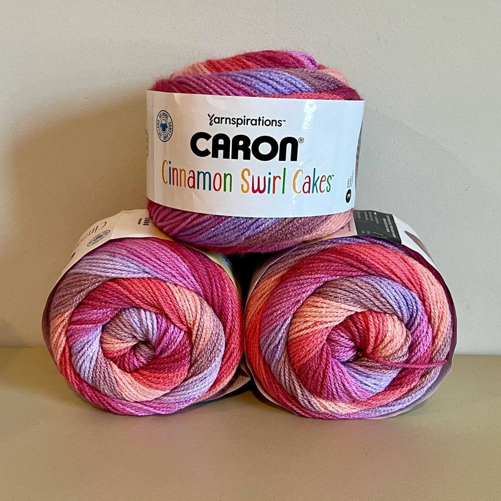 Discontinued Caron Cinnamon Swirl Cakes in Hibiscus